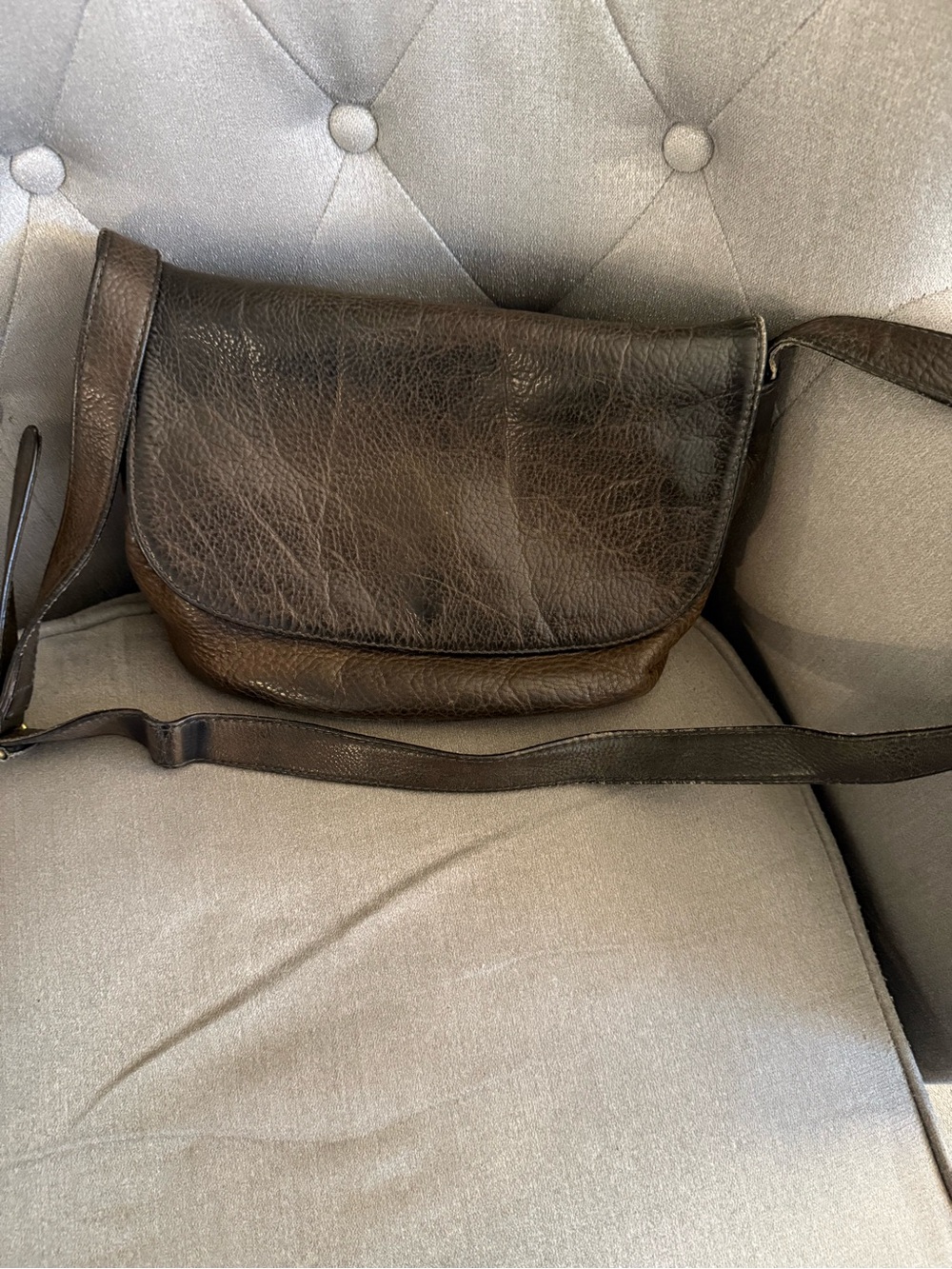 Vintage Coach Sonoma Leather Flap Dark Brown Leather Shoulder Bag